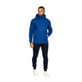 Blue - Close up - Juice Mens Venmark Snood Collar Hoodie