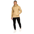 Sand - Close up - Juice Mens Venmark Snood Collar Hoodie