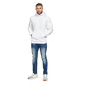 White - Close up - Juice Mens Venmark Snood Collar Hoodie