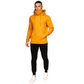 Yellow - Close up - Juice Mens Venmark Snood Collar Hoodie