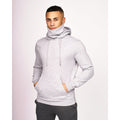 Light Grey Marl - Front - Juice Mens Venmark Snood Collar Hoodie