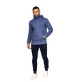 Bearing Sea Blue - Close up - Juice Mens Venmark Snood Collar Hoodie