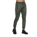 Dark Green - Side - Crosshatch Mens Fennelly Jogging Bottoms