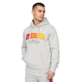 Grey Marl - Front - Crosshatch Mens Flocked Hoodie