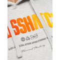 Grey Marl - Side - Crosshatch Mens Flocked Hoodie