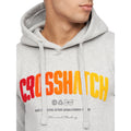 Grey Marl - Lifestyle - Crosshatch Mens Flocked Hoodie