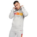 Grey Marl - Pack Shot - Crosshatch Mens Flocked Hoodie