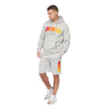 Grey Marl - Close up - Crosshatch Mens Flocked Hoodie