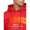 Red - Side - Crosshatch Mens Flocked Hoodie