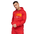 Red - Lifestyle - Crosshatch Mens Flocked Hoodie