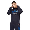 Navy - Front - Crosshatch Mens Flocked Hoodie