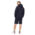 Navy - Back - Crosshatch Mens Flocked Hoodie