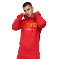 Red - Front - Crosshatch Mens Flocked Hoodie