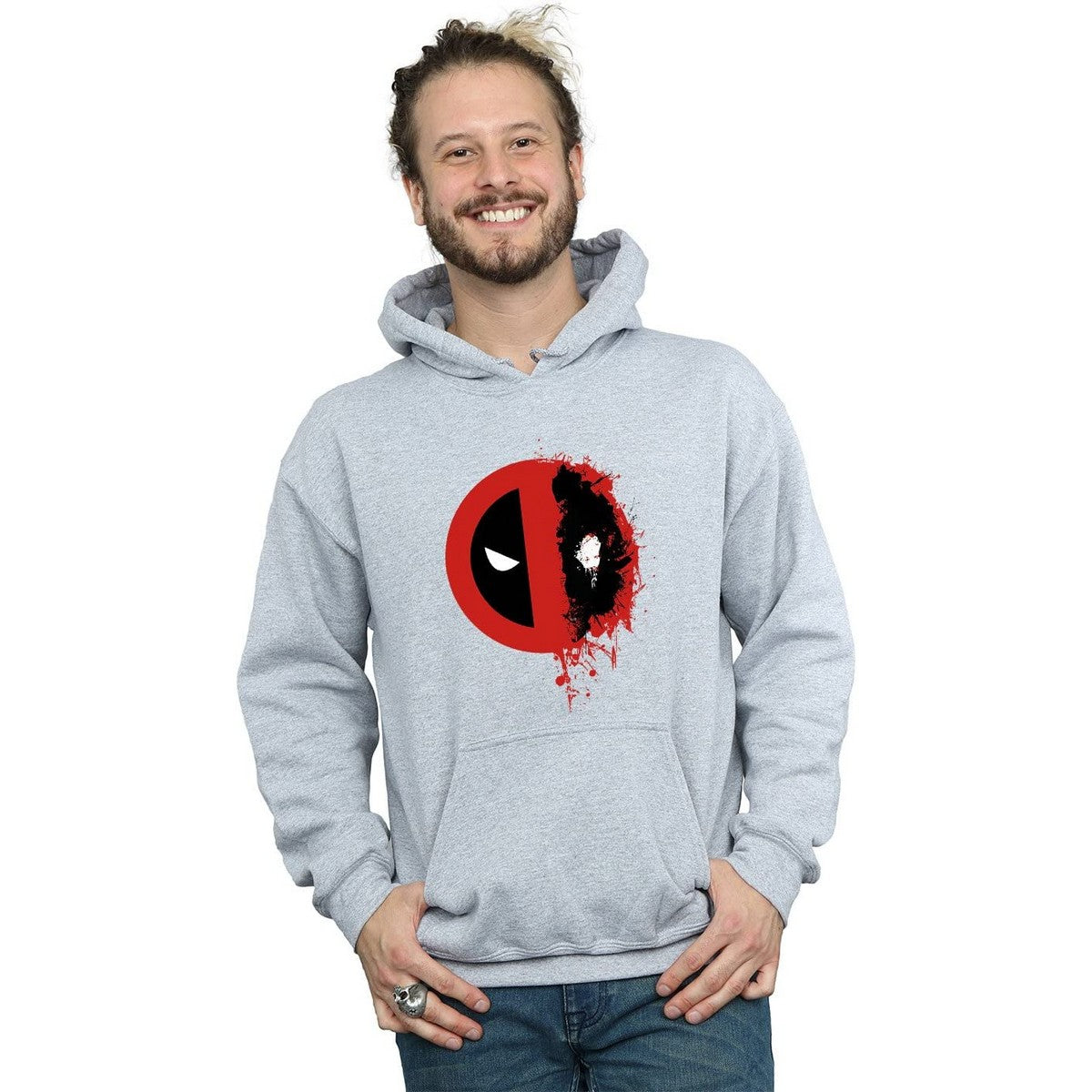 Deadpool Mens Paint Splatter Logo Hoodie | Discounts on great Brands