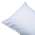 White - Back - Belledorm 540 Thread Count Satin Stripe Housewife Pillowcases (Pair)