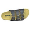 Navy - Side - Sanosan Mens Lisbon Leather Sandals