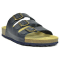 Navy - Front - Sanosan Mens Lisbon Leather Sandals