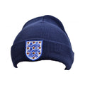 Navy - Side - England FA Crest Knitted Beanie