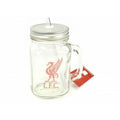 Clear-Red - Front - Liverpool FC Official Football Mason Jar Drinks Mug