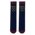 Claret-Sky Blue-White - Back - West Ham United FC Unisex Adult Crest Dress Socks (Pack of 3)