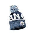 Navy-White - Back - Manchester City FC Premium 1509 Knitted Bobble Beanie