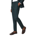 Dark Green - Front - Burton Mens Plain Slim Suit Trousers