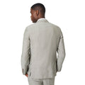 Khaki Grey - Back - Burton Mens Monaco Linen Double-Breasted Slim Suit Jacket