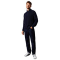 Navy - Side - Burton Mens Ribbed Cotton Blend Half Zip Jumper