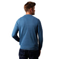 Mid Blue - Back - Burton Mens Link Yoke Crew Neck Jumper