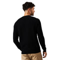 Black - Back - Burton Mens Waffle Knitted Crew Neck Jumper