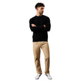 Black - Side - Burton Mens Waffle Knitted Crew Neck Jumper