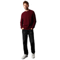 Burgundy - Side - Burton Mens Waffle Knitted Crew Neck Jumper