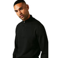 Black - Back - Burton Mens Knitted Half Zip Jumper