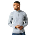 Light Grey - Front - Burton Mens Knitted Half Zip Jumper