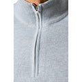 Light Grey - Side - Burton Mens Knitted Half Zip Jumper