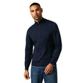 Navy - Front - Burton Mens Knitted Half Zip Jumper