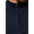 Navy - Side - Burton Mens Knitted Half Zip Jumper