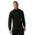 Black - Front - Burton Mens Knitted Half Zip Jumper