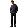 Steel - Side - Burton Mens Ribbed Crew Neck Jumper