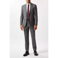 Light Grey - Close up - Burton Mens Essential Single-Breasted Skinny Suit Jacket