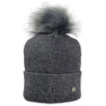 Grey-Black - Back - HyFASHION Womens-Ladies Alaska Diamante Bobble Hat