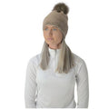 Beige-Gold - Front - HyFASHION Womens-Ladies Alaska Diamante Bobble Hat