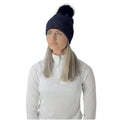 Navy-Rose Gold - Front - HyFASHION Womens-Ladies Alaska Diamante Bobble Hat