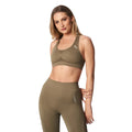 Khaki Green - Front - Carpatree Womens-Ladies Phase Seamless Sports Bra