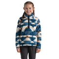 Tourmaline Blue - Side - Craghoppers Childrens-Kids Pico Geometric Half Zip Fleece Top