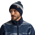 Blue Navy - Side - Craghoppers Mens National Trust Brimham Stripe Beanie