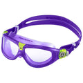 Violet-Lime - Side - Aquasphere Childrens-Kids Seal 2 Swimming Goggles