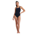 Navy - Side - Speedo Womens-Ladies Medalist Eco Endurance+ One Piece Swimsuit