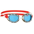 White-Red-Blue - Back - Zoggs Unisex Adult Predator 2024 Swimming Goggles