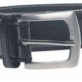 Black - Back - Duke Mens D555 Lewis Bonded Leather Square Buckle Waist Belt